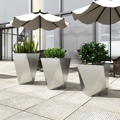 户外铁艺不锈钢组合异形花箱树箱庭院树池绿化种植箱六边形花坛