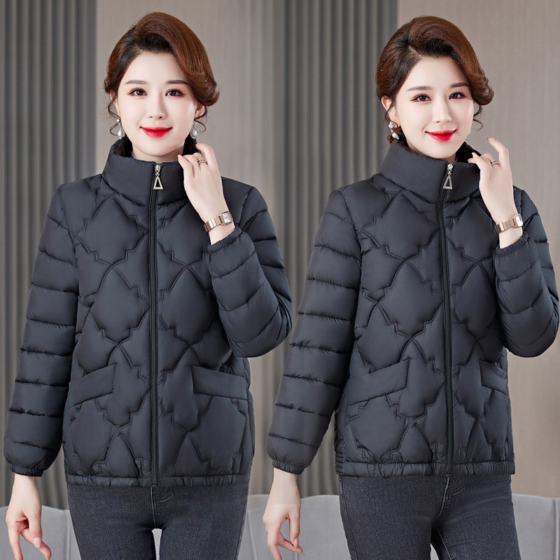 23 Mother's Wear Autumn and Winter New down Cotton Jacket Large Size Slimming Middle-Aged Women's Cotton-Padded Jacket Warm Coat Stall Foreign Trade