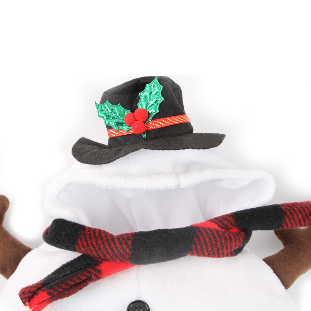 Cross-Border Manufacturers Christmas New Snowman Pet Costume Dog Cat Funny Transformation Clothes Pet Upright Outfit