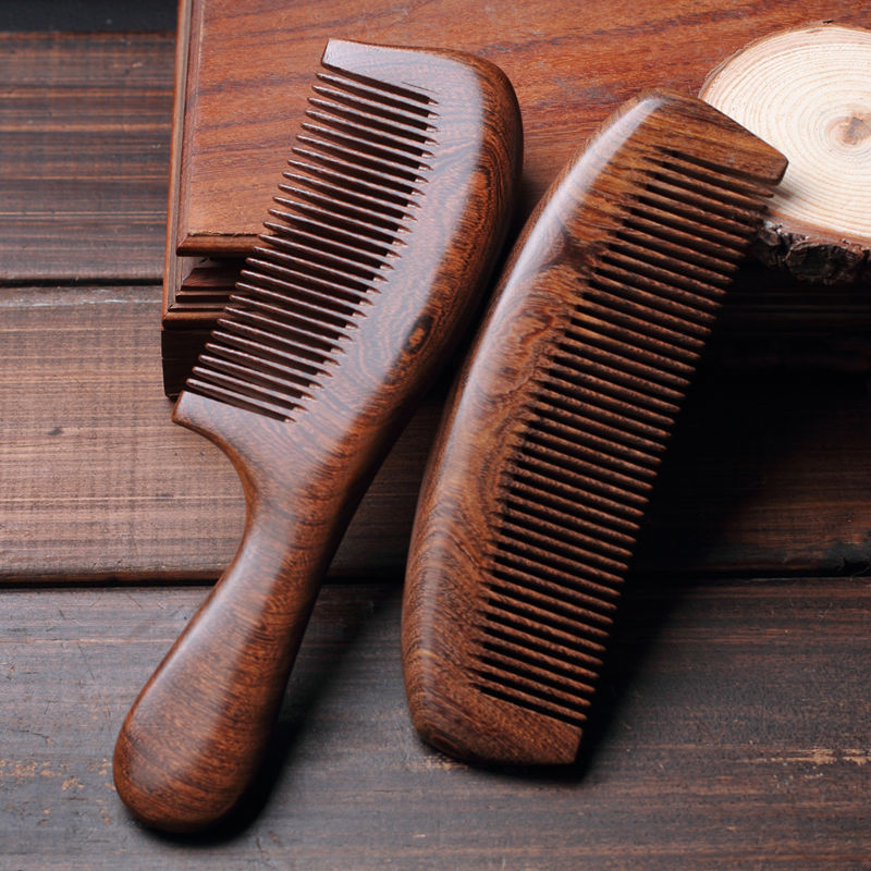 黑檀木梳子女家用防静电木头梳子男大宽齿脱发卷发梳子木梳桃木梳