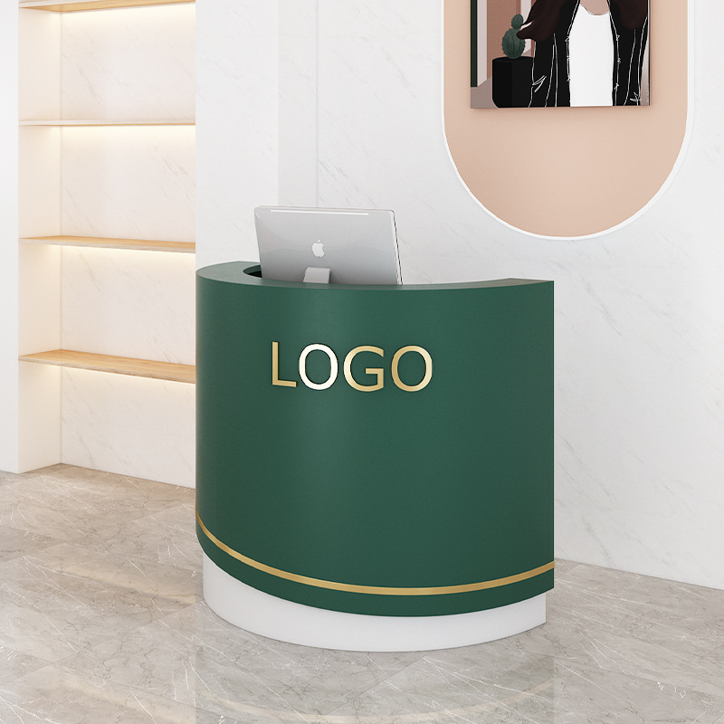 原创简约服装店创意收银台时尚个性美容院理发店弧形半圆形咖啡厅