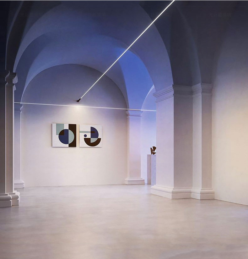 天际线灯钢带灯设计师无主灯客厅过道线性灯斜顶弧形顶氛围线条灯