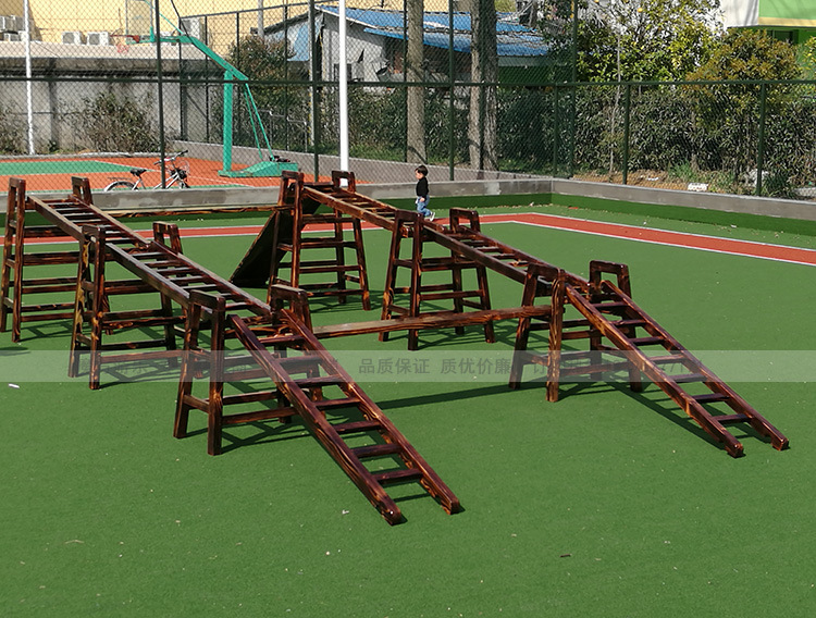 户外碳化实木体能训练组合安吉游戏爬梯幼儿园攀爬架感统训练器材