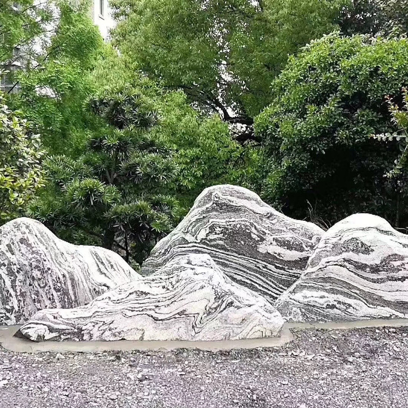 现货供应雪浪石泰山切片石组合酒店室内外景观石自然石景雕塑摆件