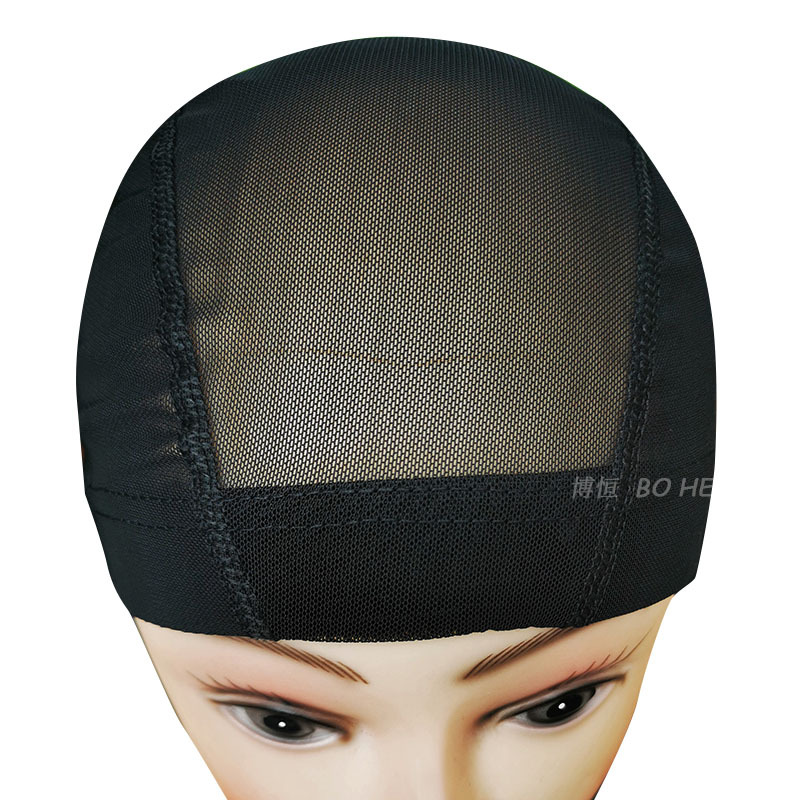高弹力假发网帽假发专.用头套帽皮订做黑色Spandex mesh dome cap