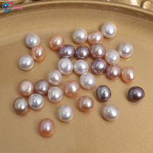 强光天然淡水珍珠无孔两面光8-9巴洛克异形椭圆散珠DIY耳环配件