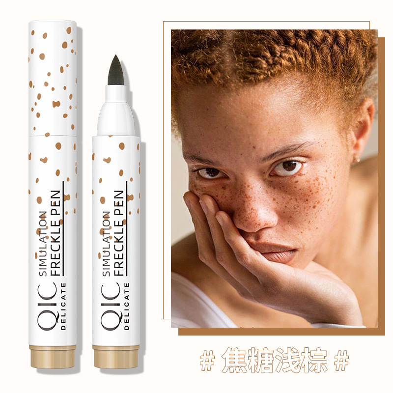 Cross-Border Supply Simulation Freckle Pen Color Rendering Waterproof Smear-Proof Facial Beauty Spot Makeup Stamp Pen Wholesale