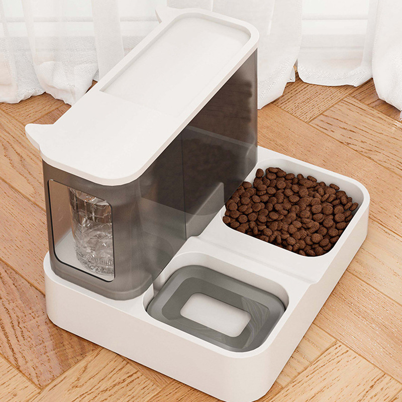 Cat Automatic Pet Feeder Water Dispenser Large Capacity Cat Bowl Integrated Flowing Water Mouth Wet-Proof Dog Drinking Pet Supplies