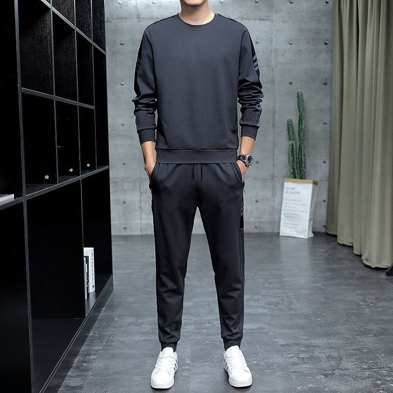 套装男士卫衣春秋季痞帅气时尚男装网红潮流休闲运动搭配一套衣服