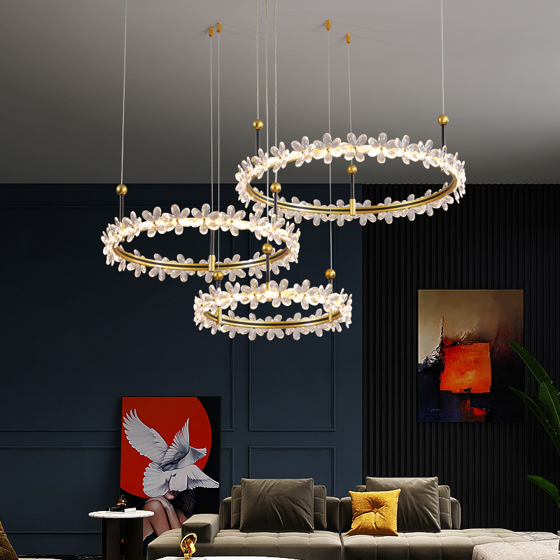 2023 New Fan Lamp Ceiling Lamp Lamp in the Living Room Crystal Lamp Nordic Restaurant Lamp Package Whole House Ceiling Fan Lights