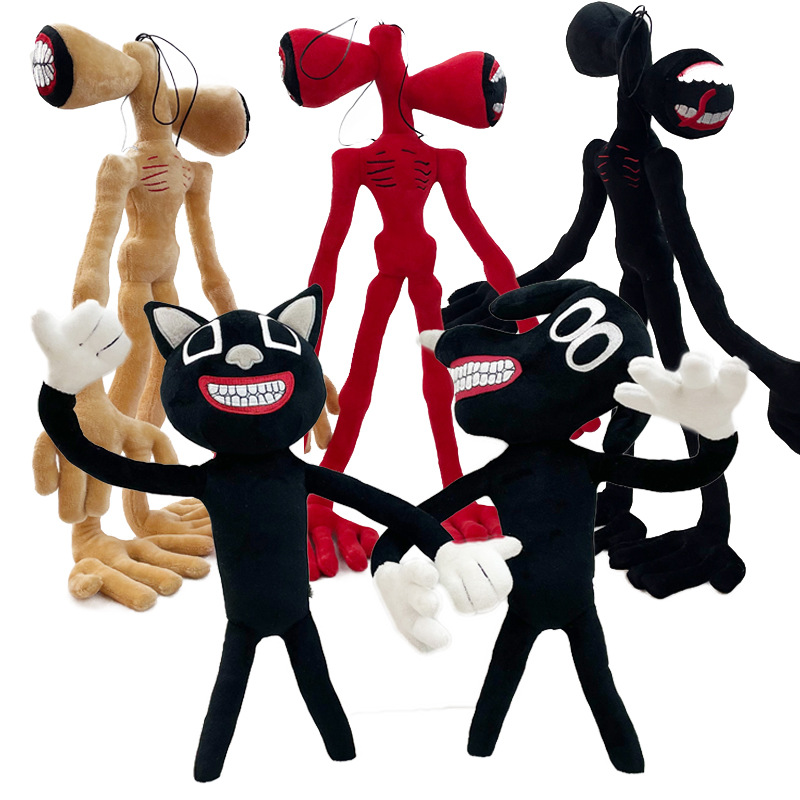 节日礼物警笛头公仔动漫周边汽笛人儿童玩具带支架可弯折毛绒玩具