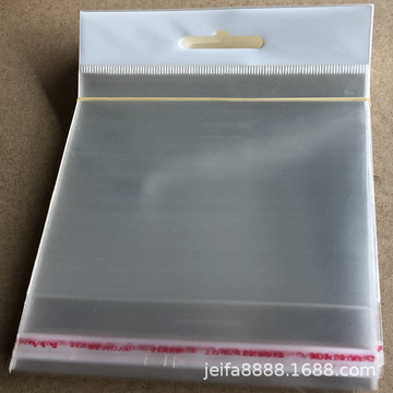 可订opp飞机孔纸卡头塑料袋 高透明自粘袋 不干胶服装袋 袜子包装