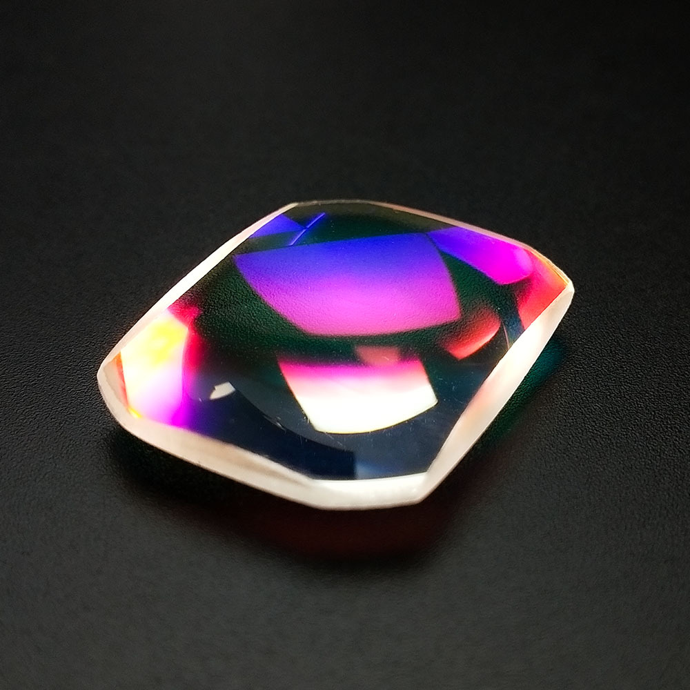 定制彩色镀膜方形透镜 光学玻璃透镜镀膜加工 凹凸透镜放大镜zlm