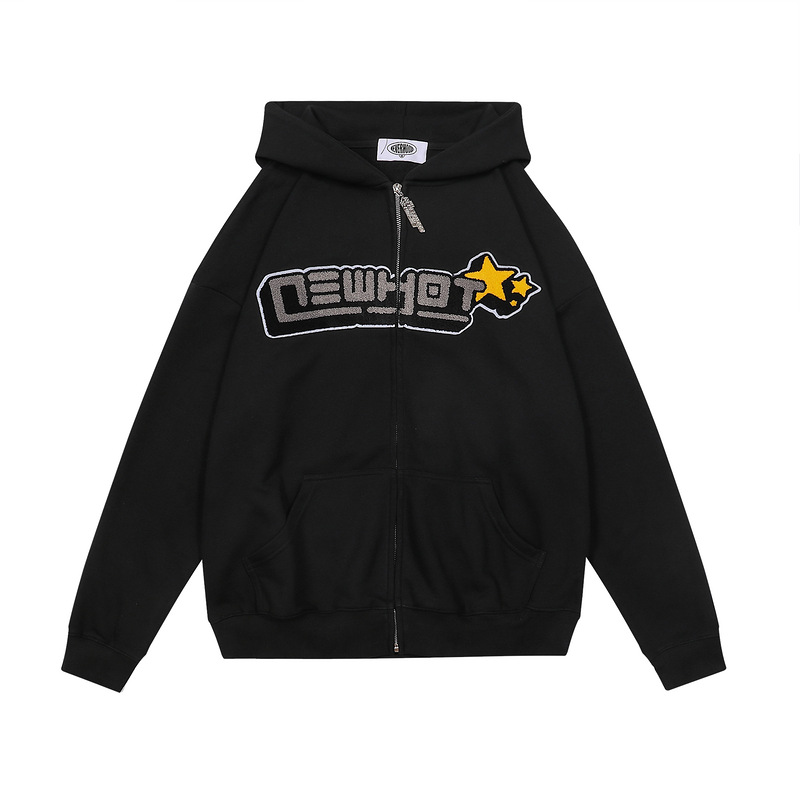 neverhood字母秋季男式连帽长袖开衫卫衣情侣装抖音网红同款8155