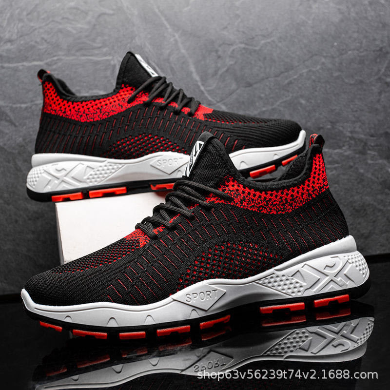 2021 New Spring Men's Shoes Sneaker Versatile Casual Fashion Shoes Breathable Mesh Non-Slip Running Shoes Travel Shoes