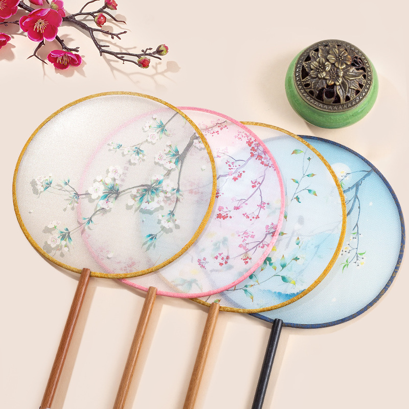 团扇古风扇子女手工中式团扇汉服舞蹈女式夏天儿童古典旗袍宫廷扇