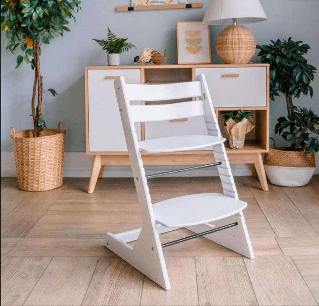 欧式婴儿成长椅子餐椅宝宝桌椅可调节高度儿童吃饭凳子高脚凳实木