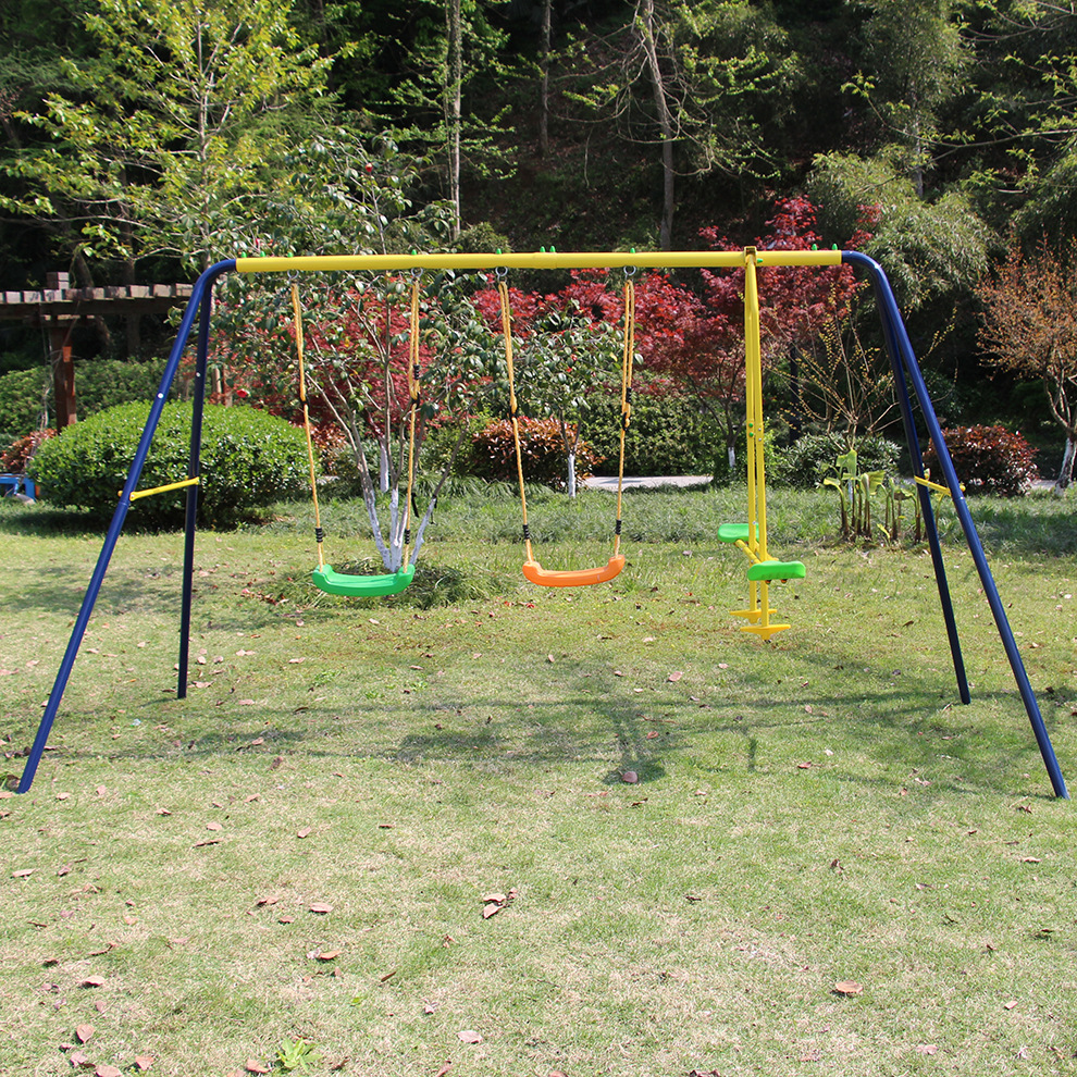 工厂批发户外儿童秋千架 a字秋千吊椅荡秋千家用庭院游乐设备tru4