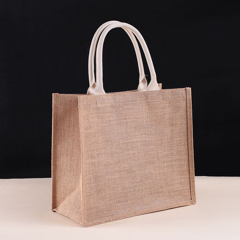 in Stock Wholesale Blank Sack Diy Hand-Painted Hessian Cloth Hand-Held Packing Bags Shopping Bag with Printable Logo