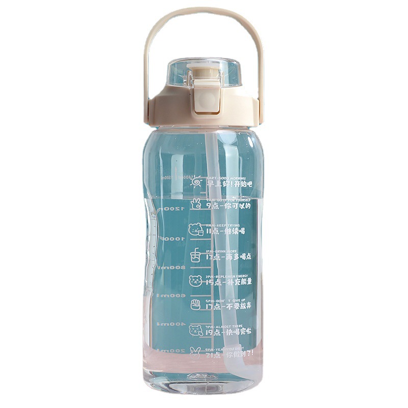 New Outdoor Sports Large-Capacity Space Bottle with Scale Transparent Portable Plastic Water Cup