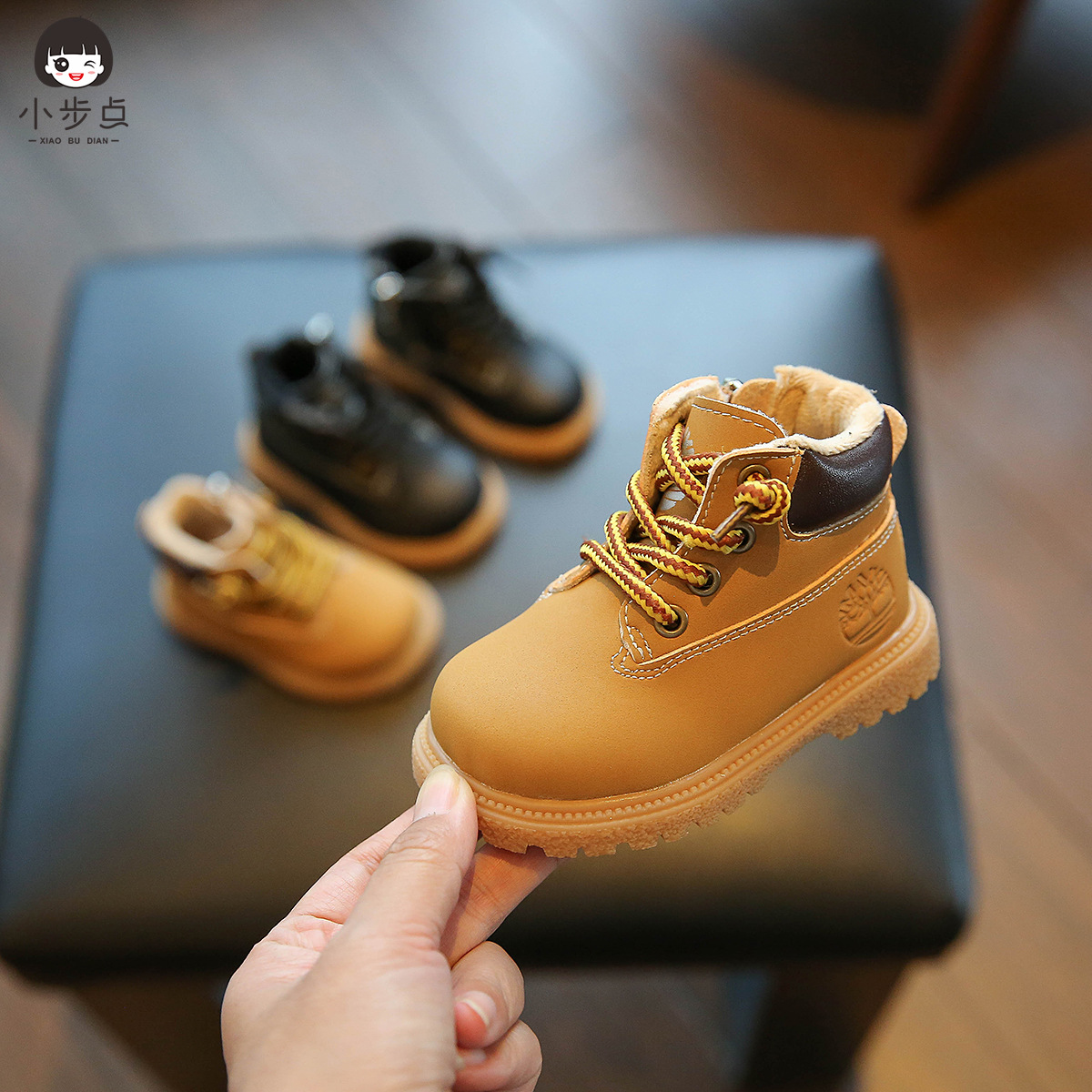 宝宝马丁靴秋冬季加绒儿童小黄靴男童鞋婴儿学步鞋女童鞋子短靴子