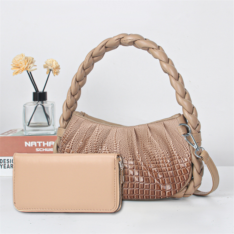 2024 Spring New Women's Bag Suit Fashion Crocodile Pattern Commuter Bag Elegant Handbag Trendy All-Matching Bag Women