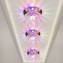 客厅吊顶周围的小灯射灯 led过道灯走廊灯嵌入式筒灯七彩水晶孔灯