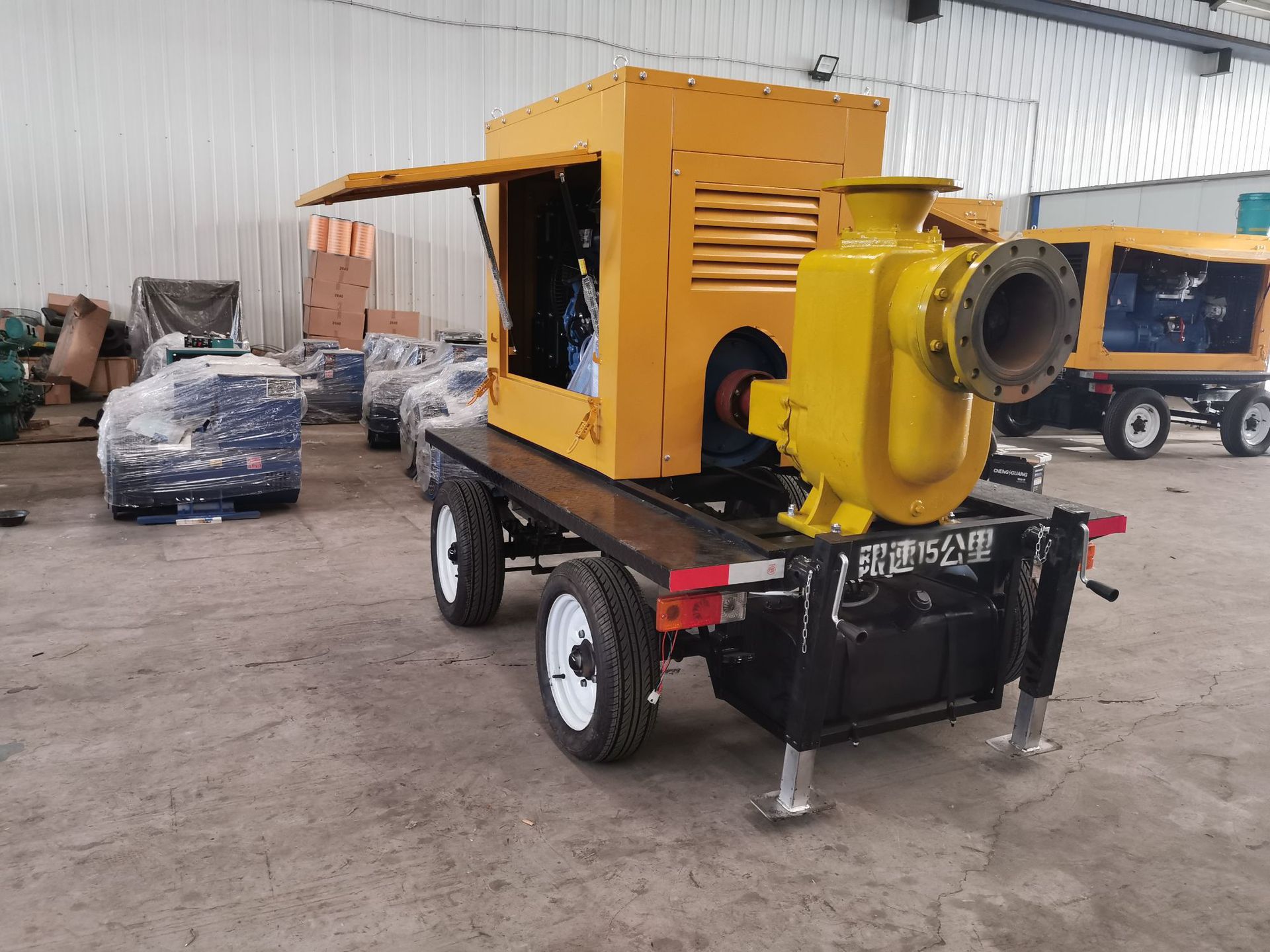 柴油水泵机组 防汛排涝移动排水泵车 移动拖车防雨棚水泵机组现货