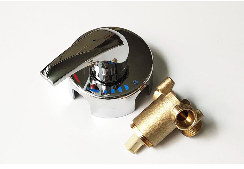 电热水器贴墙式混水阀 明装单把双控混水开关 铜体冷热 调温阀