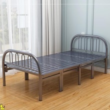 单人铁床1米单人床小折叠床钢丝床可折双人的经济型实木小铁床加