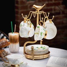 咖啡杯架子欧式轻奢黄铜家用杯碟收纳挂架客厅餐桌水杯杯子置物架