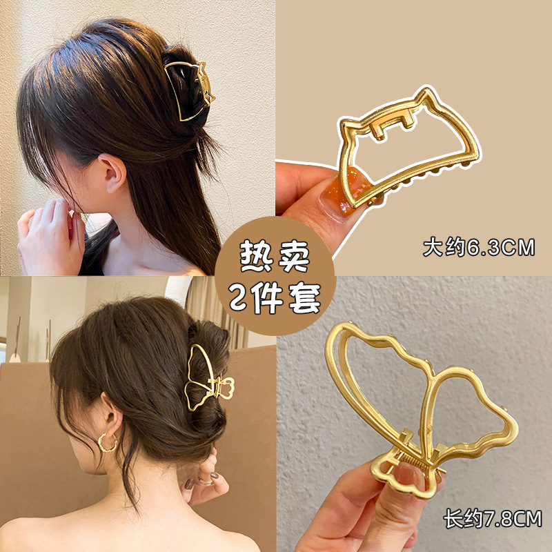 抓夹女夏后脑勺盘发发夹金属珍珠夹子鲨鱼夹发饰气质头饰发卡