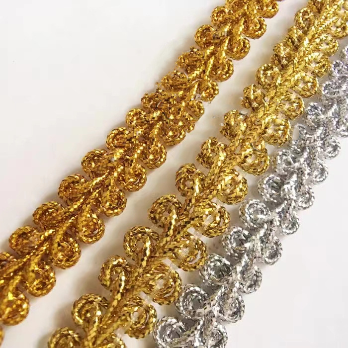 Dance Accessories 1cm Gold and Silver Herringbone Centipede Lace Band Lighting Clothing Crafts Mask Christmas Party