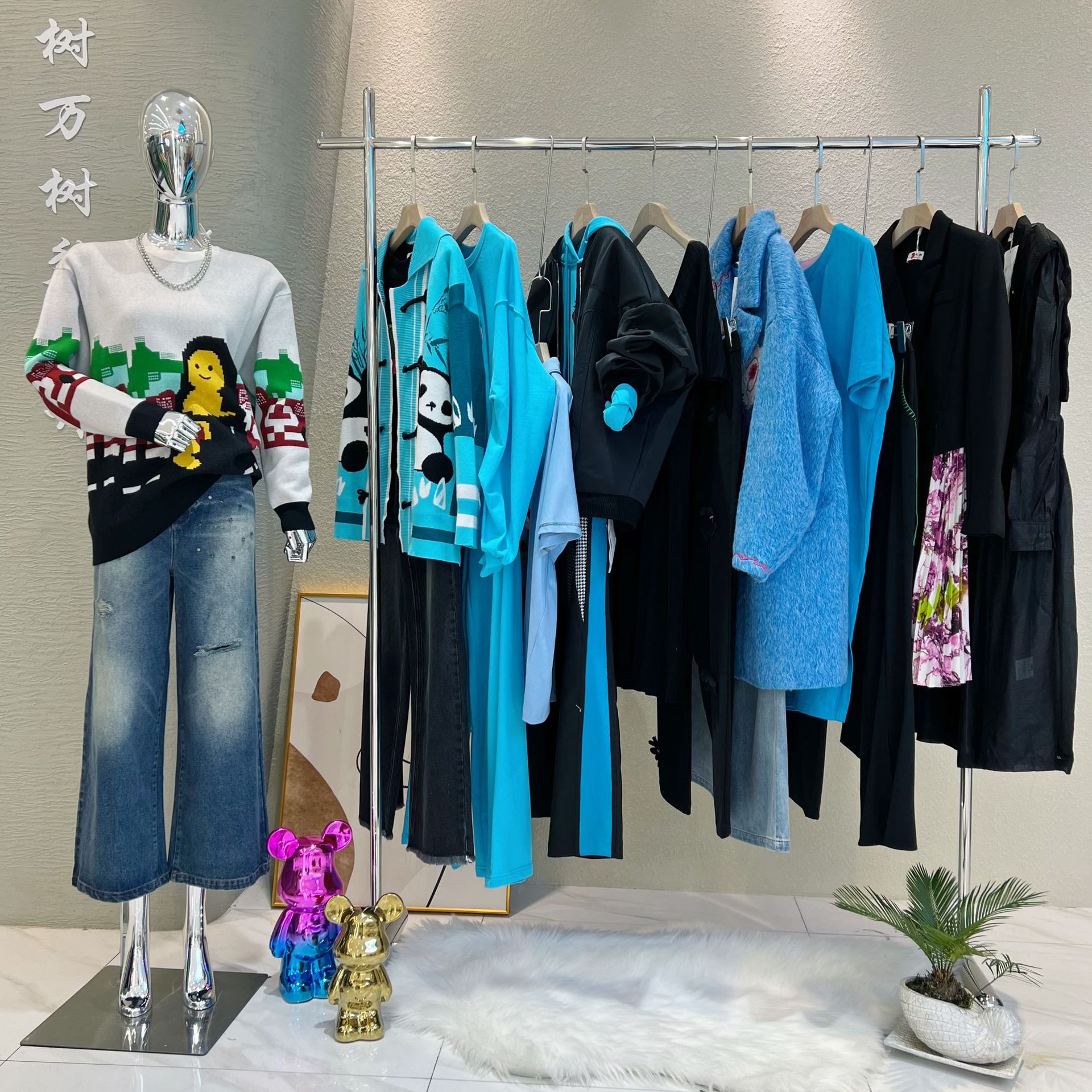 溪ri小众设计师品牌撤柜女装一手货源衣服货尾潮牌个性拼接外套女