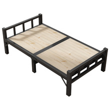 7WLO 折叠床实木板1.2米家用简易双人午睡松木铁架加固1米小户型
