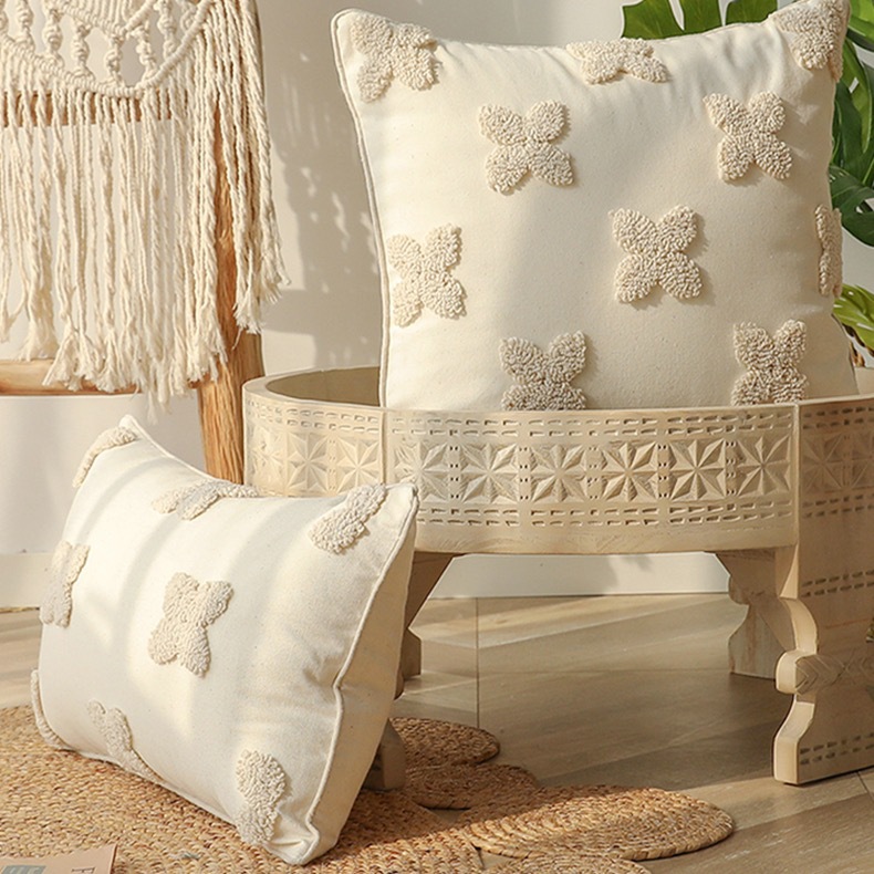 Tufted Plush Pillowcase Home Living Room Sofa Bed Headrest Pillowcase Wholesale Cross-Border Amazon Plush Cushion