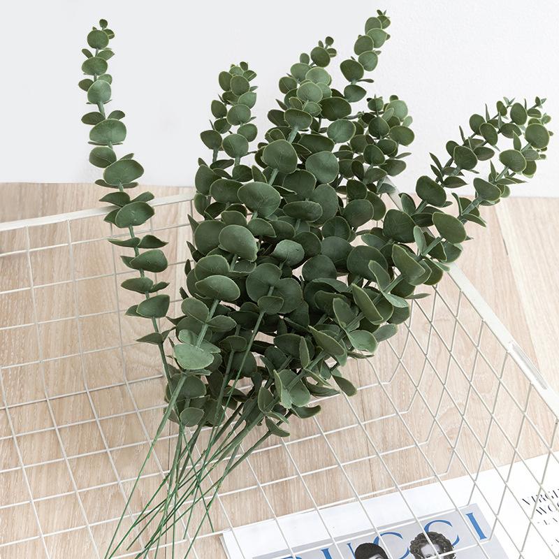 北欧尤加利叶仿真花束绿植干花草假花小摆件植物盆栽配草插花室内