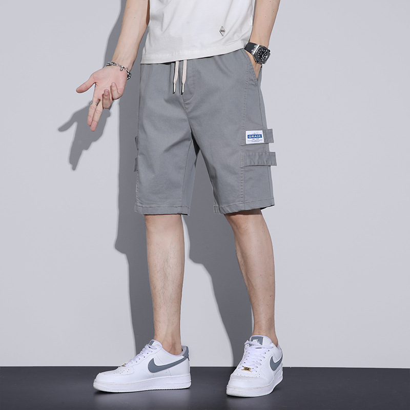 五分工装裤男夏季薄款直筒宽松5分外穿短裤子男士休闲中裤潮牌ins