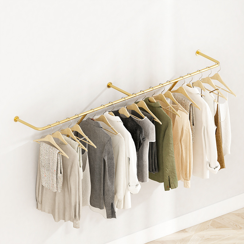 服装店衣架展示架上墙壁挂侧挂衣杆靠墙悬挂服装挂衣架女装店货架