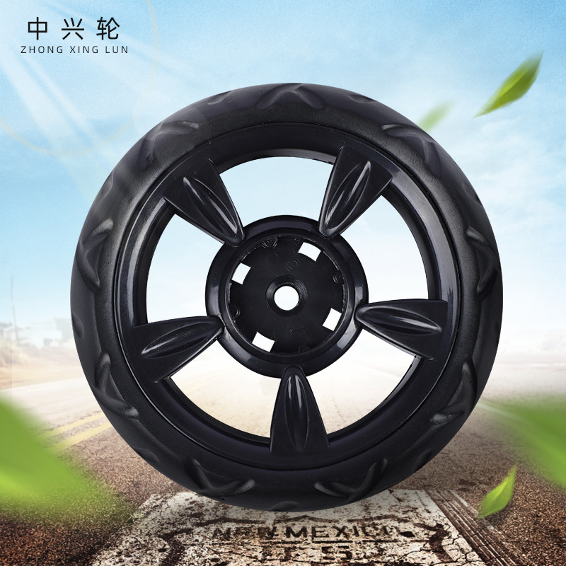 脚轮批发5寸脚轮eva橡胶定向轮刹车轮工业脚手架推车轮聚氨酯轮子