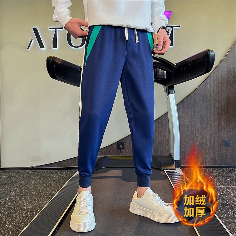 自家图冬季新款卫裤男潮流休闲裤宽松运动裤纯色哈伦裤弹力束脚