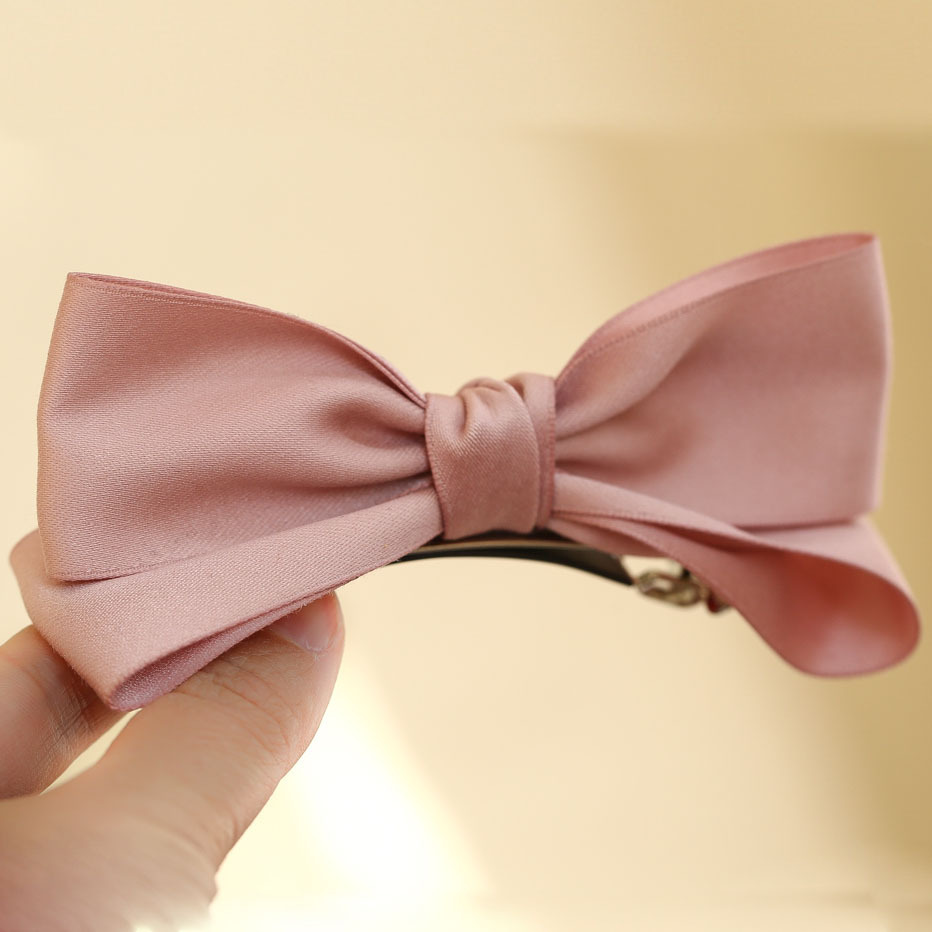 发饰儿童成人发夹网红酒红色黑色立体大蝴蝶结丸子头顶夹马尾夹