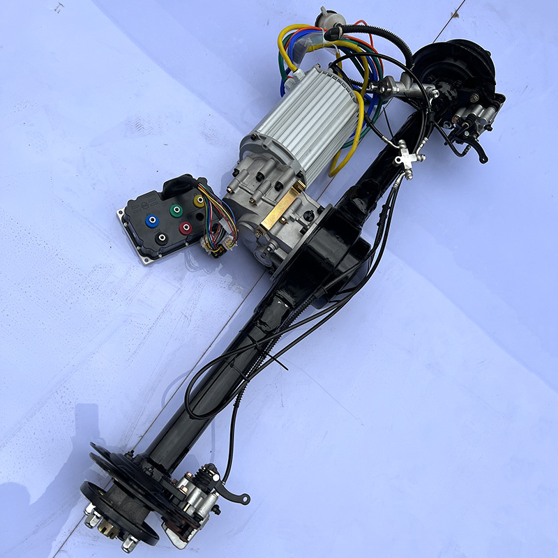 永磁同步驱动后桥四轮电动车皮卡车特种沙滩车专用后桥碟刹高低速