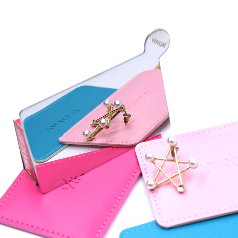 Spot Wholesale Portable Cosmetic Mirror Square Stainless Steel Cosmetic Mirror Pu Leather Cosmetic Mirror Gift Mirror