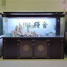 Y1鱼缸客厅大大型超白玻璃水族箱家用落地底滤2米龙鱼缸免换水
