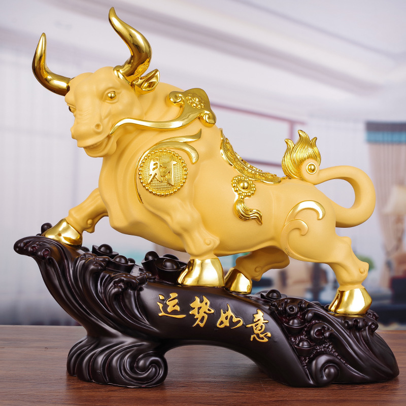 牛摆件招财牛客厅镇宅公司老板桌办公室装饰品牛年创意生肖吉祥物