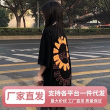 Jo美式复古短袖女纯棉BF风半袖夏季港风T恤女新款潮流情侣打底衫i