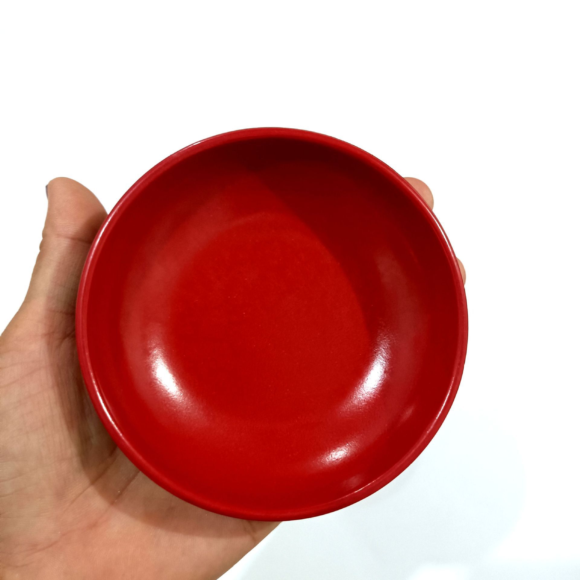 Vinegar Dish Small Plate Sub Two-Color in Black and Red Small Plate Vinegar Dish Fast Food Small Plate Sub Seasoning Plate 1 Yuan Supply Gift