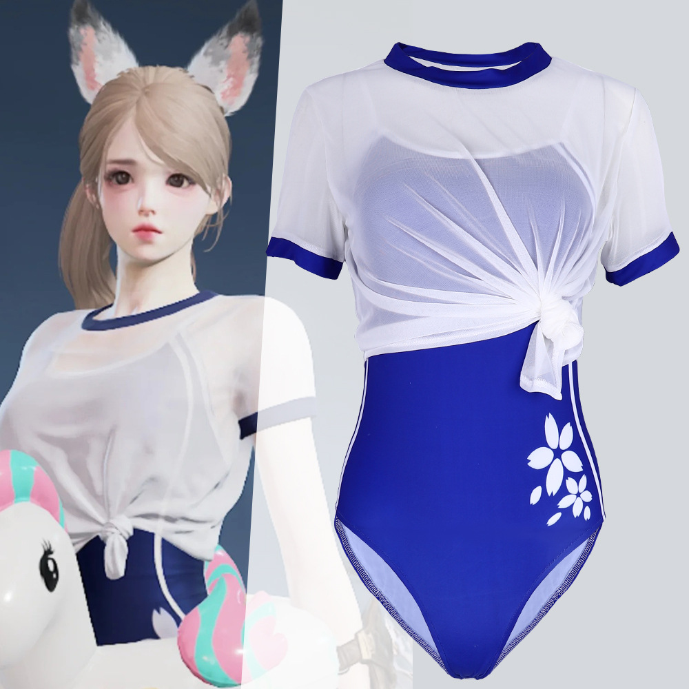 永劫无间游戏cosplay服土御门胡桃泳衣夏日派对高校水着同款装扮