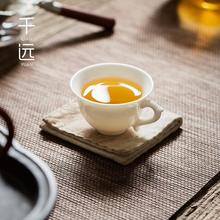 德化猪油白 带把茶杯 带把加厚耐热功夫茶具茶碗品茗杯主人杯家用